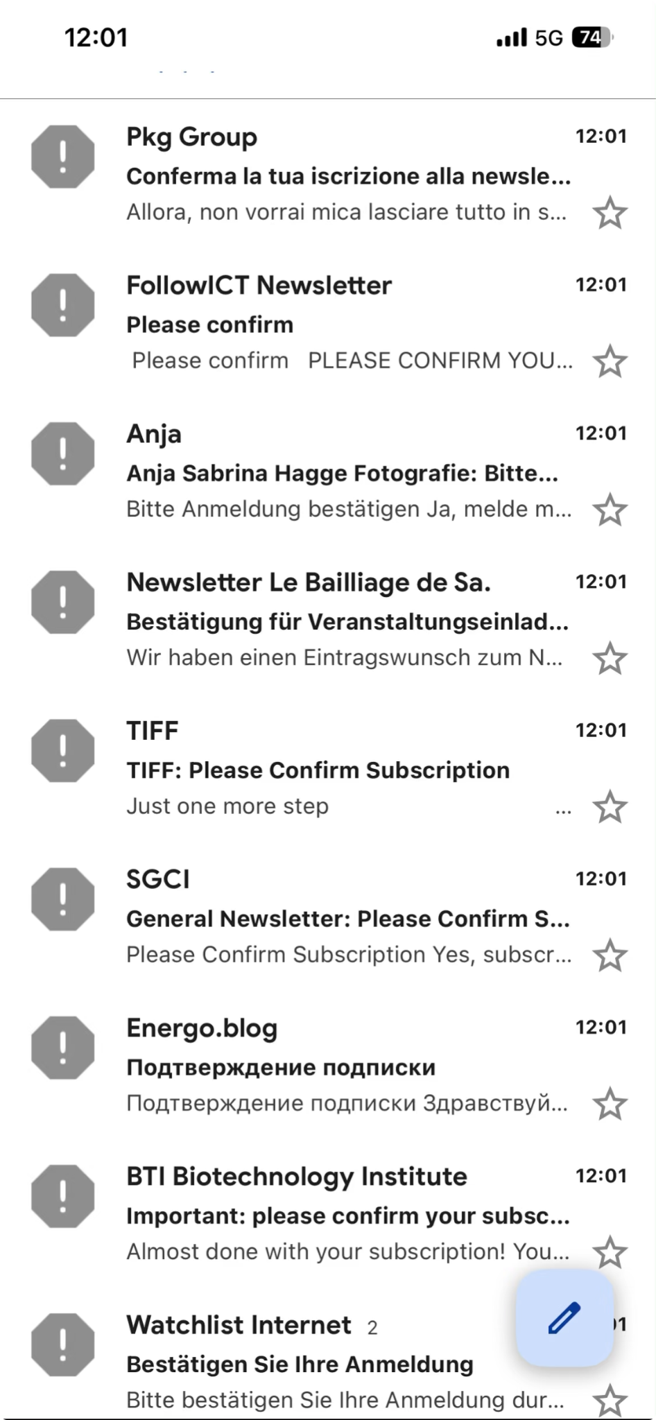 Spam flood in inbox